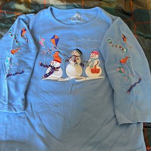 Allyson Whitmore, Women’s 3/4 Sleeve Top, Snowmen, Kites